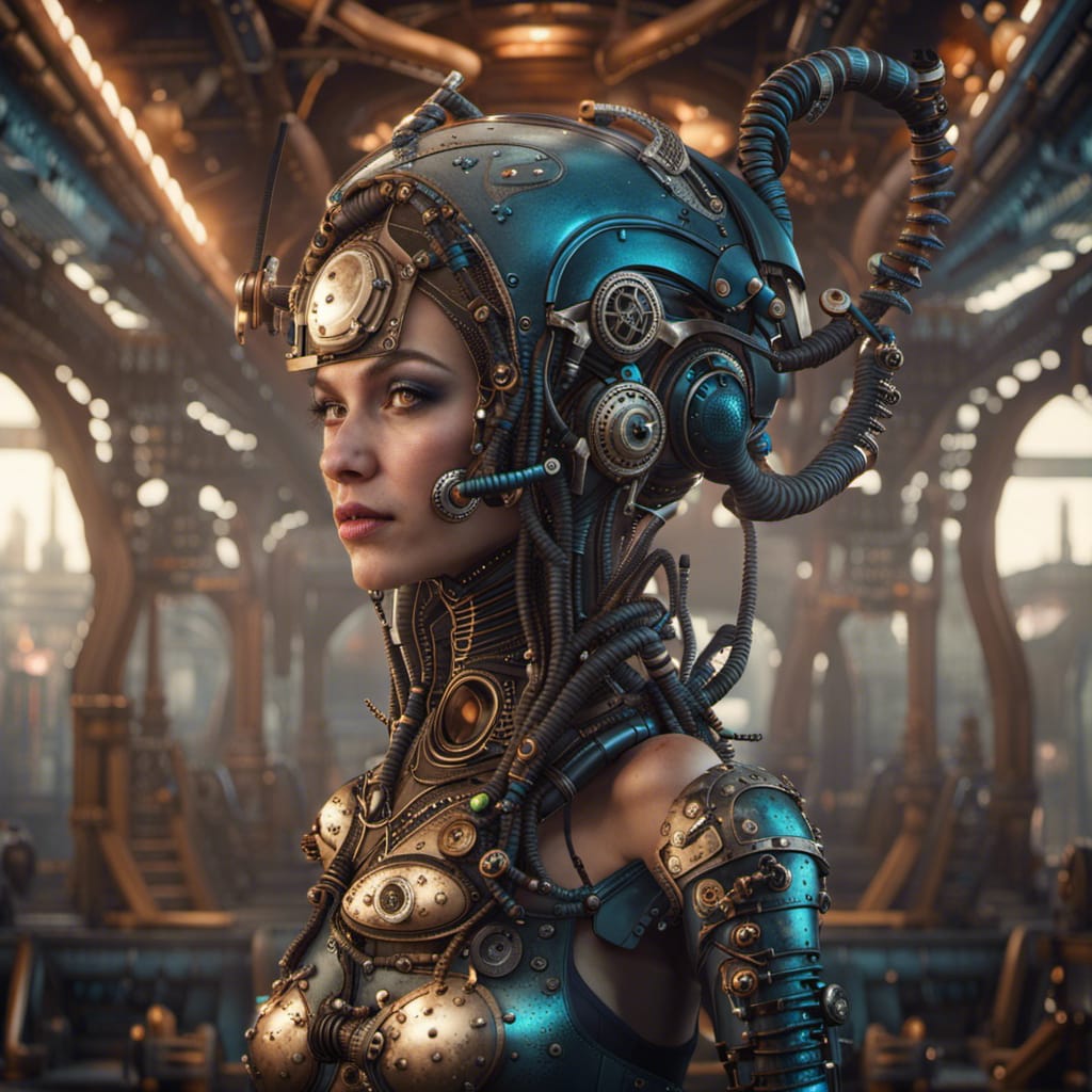 steampunk ai art photos 